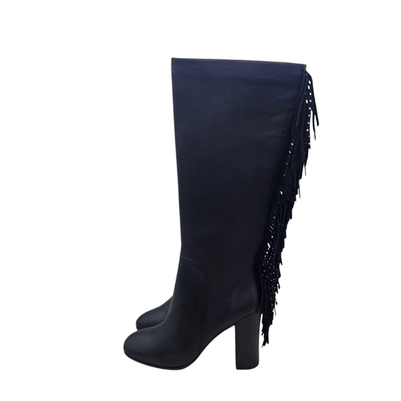 Kenneth Cole Women's Justin Fringe Leather Closed Toe Boots - 10 - Picture 1 of 9